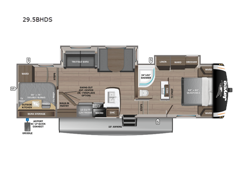 Eagle 29.5BHDS Floorplan