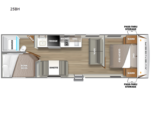 Avenger LT 25BH Floorplan