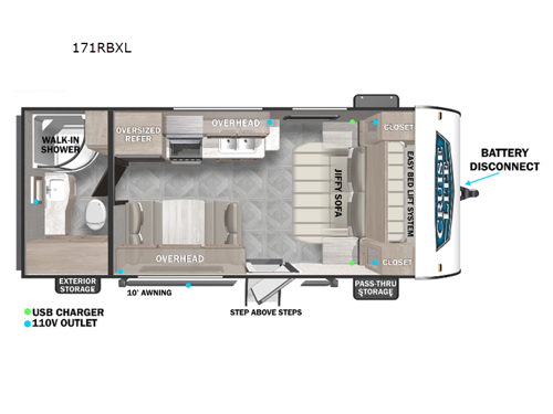 Salem Cruise Lite 171RBXL Floorplan Image