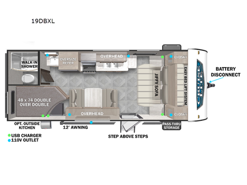 Salem Cruise Lite 19DBXL Floorplan