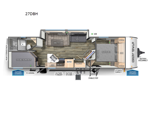 Cherokee Grey Wolf 27DBH Floorplan