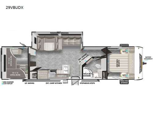 Wildwood Platinum 29VBUDX Floorplan Image