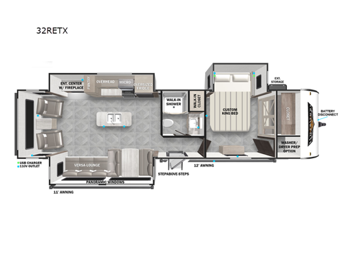 Wildwood Platinum 32RETX Floorplan Image