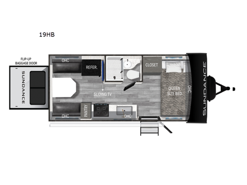 Sundance Ultra Lite 19HB Floorplan Image