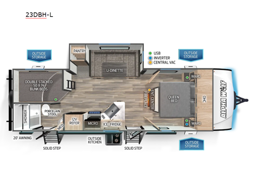 Cherokee Alpha Wolf 23DBH-L Floorplan