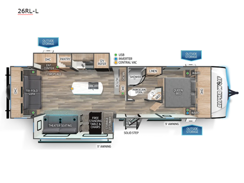 Cherokee Alpha Wolf 26RL-L Floorplan