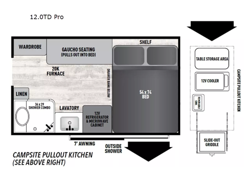 Clipper Camping Trailers 12.0 TD PRO Floorplan Image