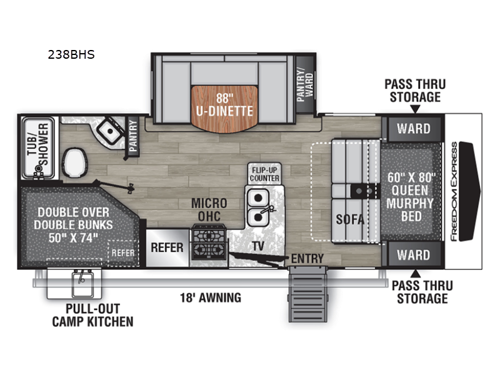 Freedom Express Ultra Lite 238BHS Floorplan Image