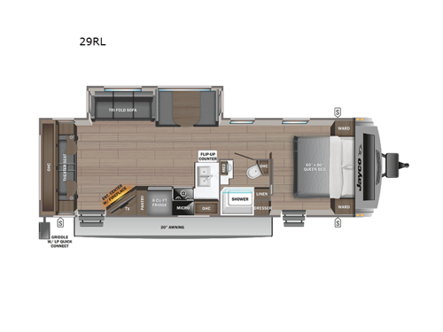 White Hawk 29RL Floorplan Image
