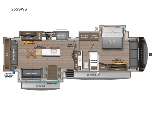 Pinnacle 36SSWS Floorplan