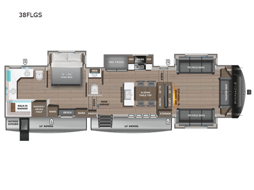 Pinnacle 38FLGS Floorplan
