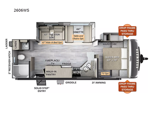 Rockwood Ultra Lite 2606WS Floorplan