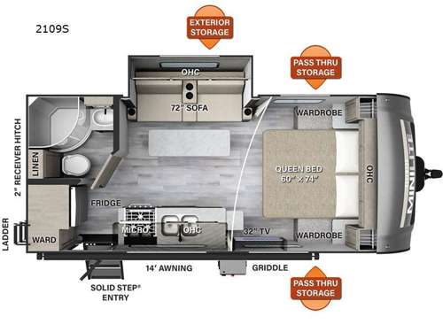 Rockwood Mini Lite 2109S Floorplan