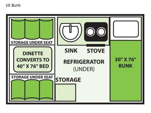 Ranger 10 Bunk Floorplan