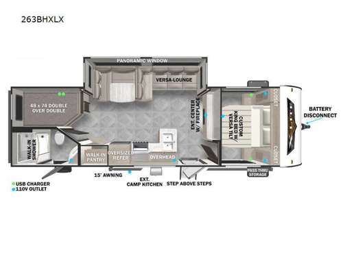 Wildwood X-Lite Platinum 263BHXLX Floorplan