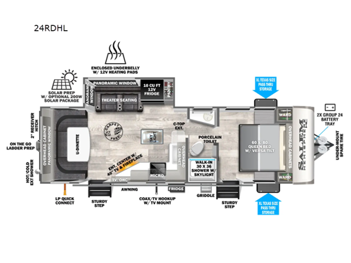 Salem Hemisphere Hyper-Lyte 24RDHL Floorplan Image