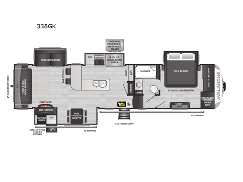 Avalanche 338GK Floorplan Image