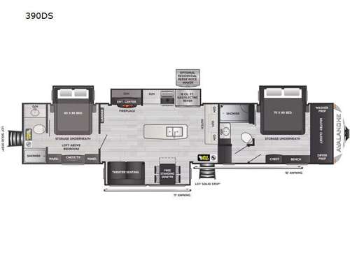 Avalanche 390DS Floorplan Image