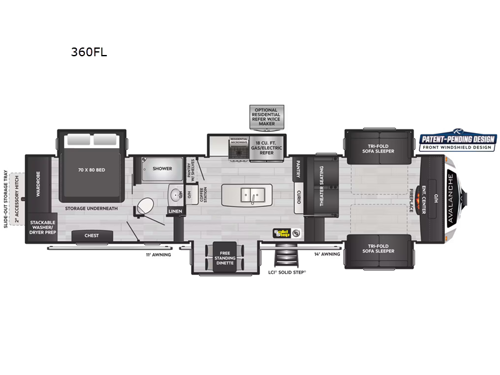 Avalanche 360FL Floorplan Image