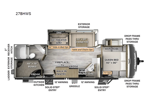 Flagstaff Super Lite 27BHWS Floorplan