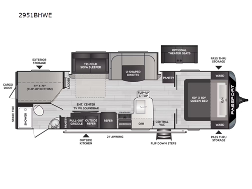 Passport GT 2951BHWE Floorplan Image