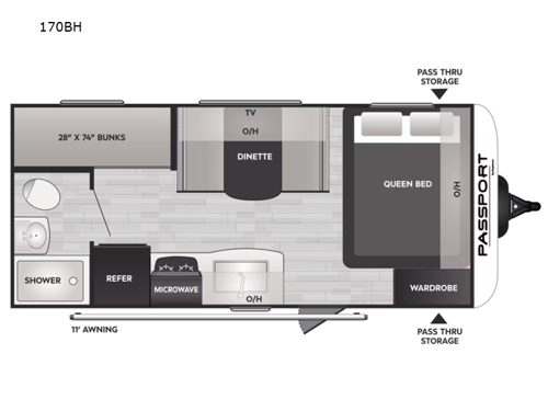 Passport Mini 170BH Floorplan Image