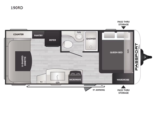 Passport Mini 190RD Floorplan Image