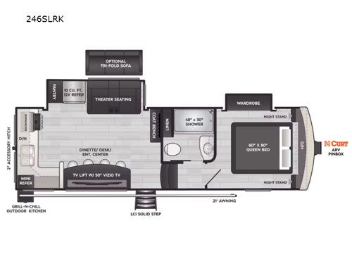 Arcadia Super Lite 246SLRK Floorplan Image