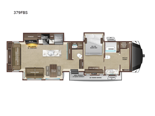 Open Range 379FBS Floorplan Image