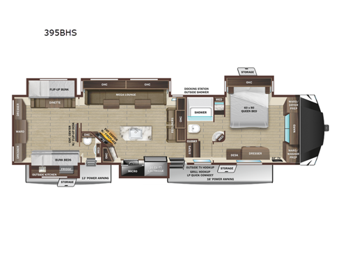 Open Range 395BHS Floorplan Image