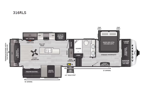 Cougar 316RLS Floorplan Image