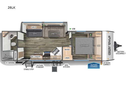 Cherokee Grey Wolf 26LK Floorplan