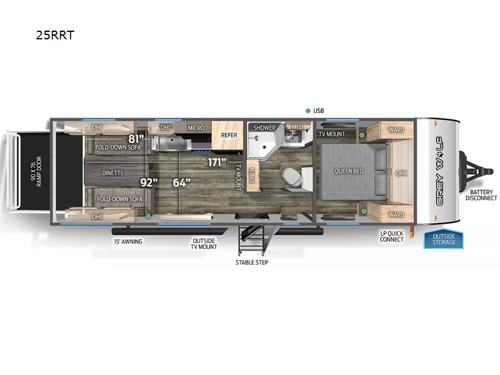 Cherokee Grey Wolf 25RRT Floorplan