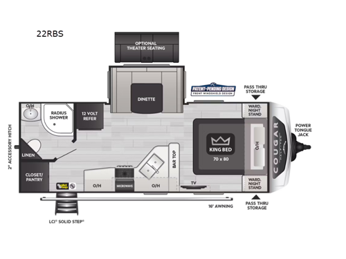 Cougar Half-Ton 22RBS Floorplan