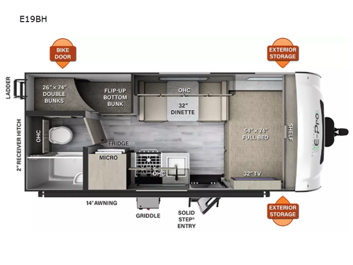 Flagstaff E-Pro E19BH Floorplan