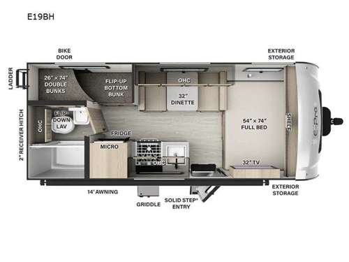 Flagstaff E-Pro E19BH Floorplan