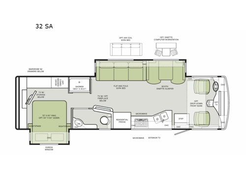 Open Road Allegro 32 SA Floorplan