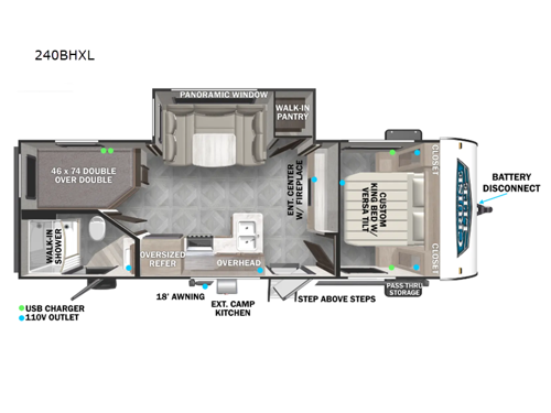 Salem Cruise Lite 240BHXL Floorplan