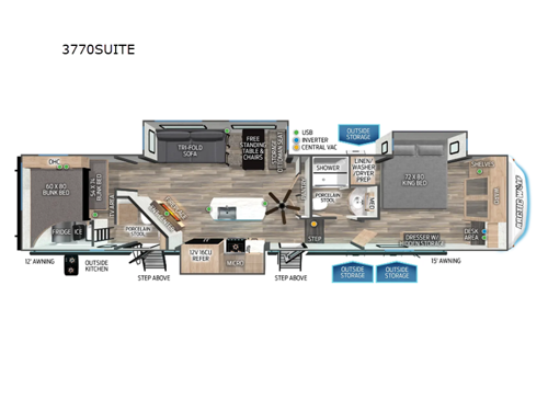 Cherokee Arctic Wolf Suite 3770 Floorplan