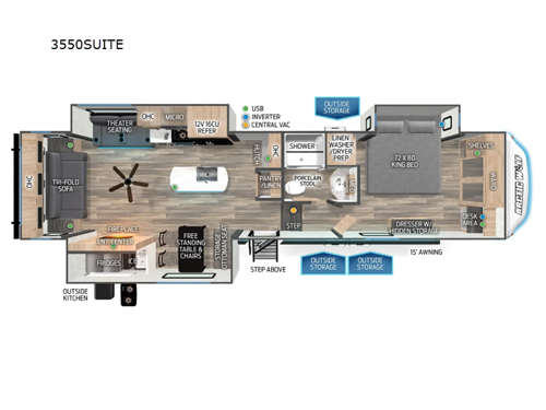 Cherokee Arctic Wolf Suite 3550 Floorplan