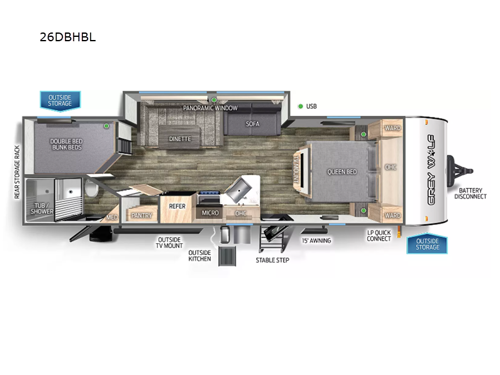 Cherokee Grey Wolf Black Label 26DBHBL Floorplan