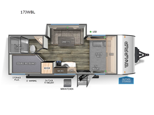 Cherokee Wolf Pup Black Label 17JWBL Floorplan