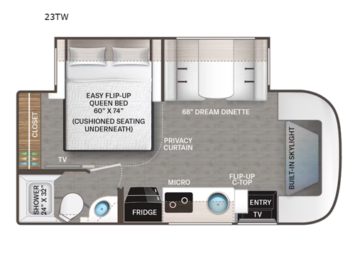 Compass AWD 23TW Floorplan