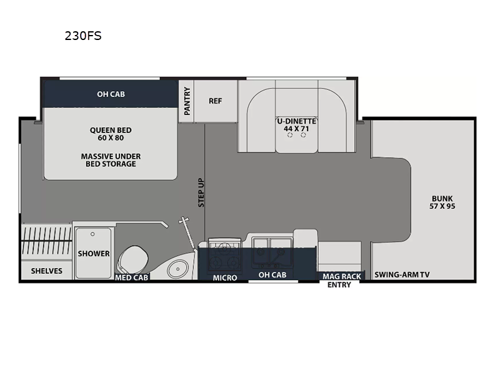Leprechaun 230FS Chevy 3500 Floorplan