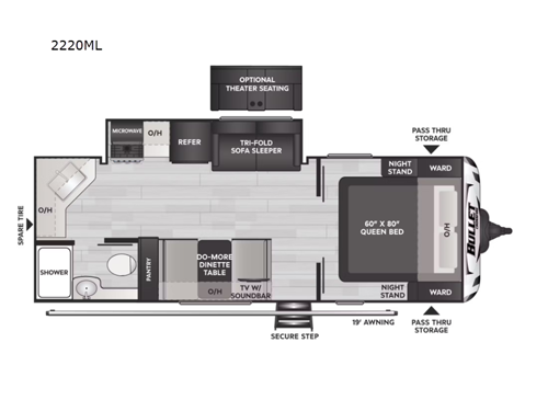 Bullet Crossfire Double Axle 2220ML Floorplan