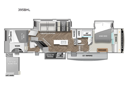Crusader 395BHL Floorplan Image