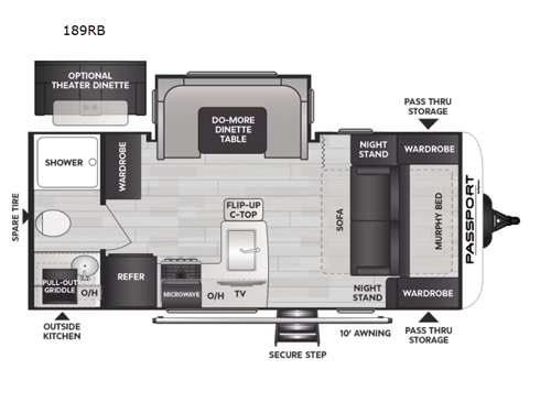 Passport SL 189RB Floorplan Image