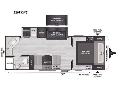 Passport SL 229RKWE Floorplan Image