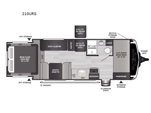 Outback Ultra Lite 210URS Floorplan Image