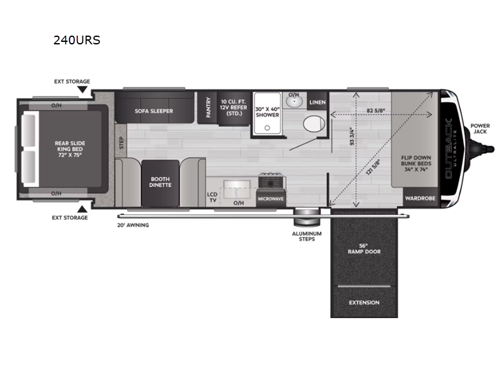 Outback Ultra Lite 240URS Floorplan Image